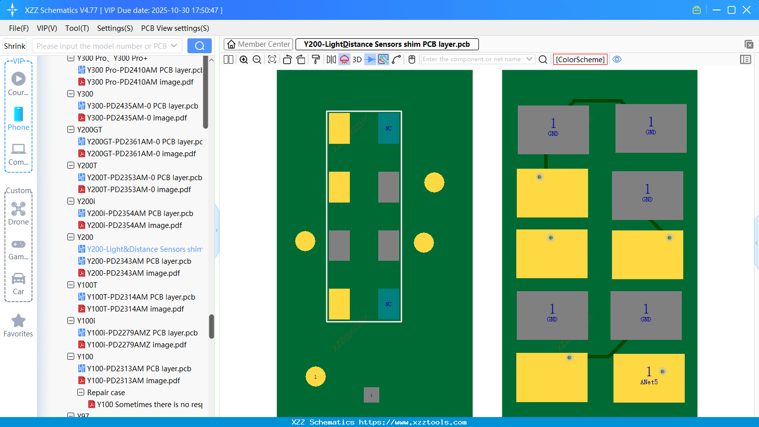 VIVO Y200-Light&Distance Sensors Shim PCB Layer